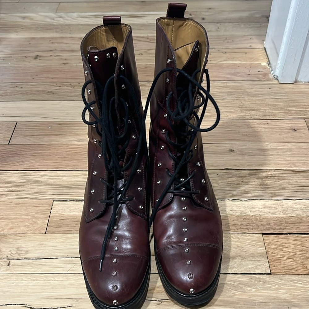 Iro Moto booties 38 burgundy
